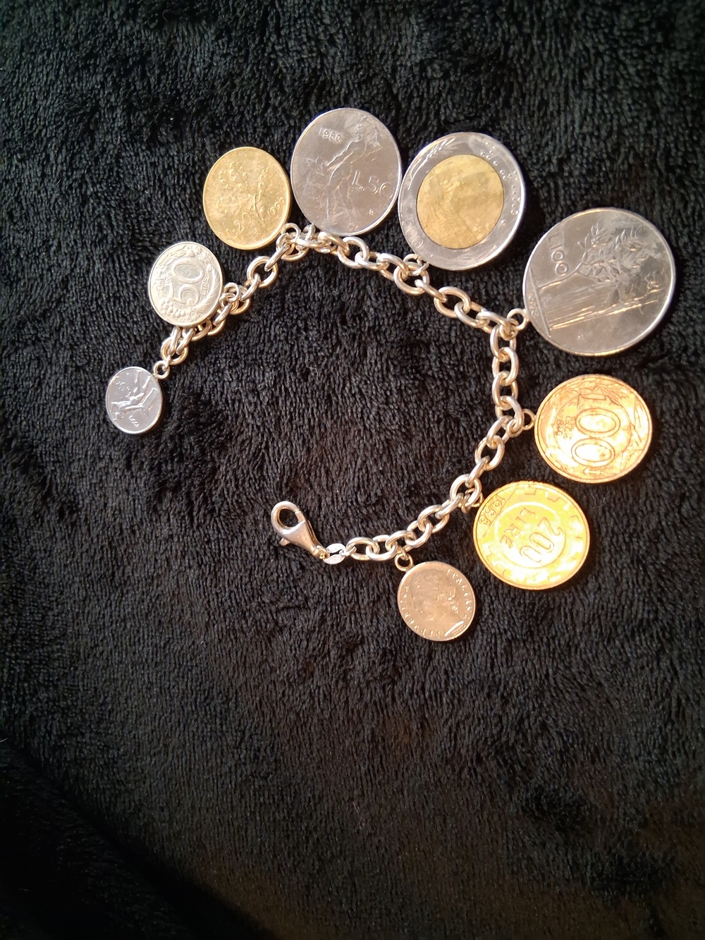 Vintage Milor Italian Lire Charm Bracelet